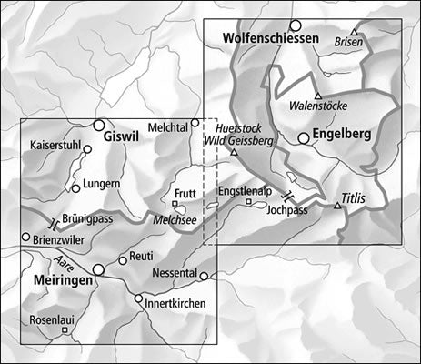 Titlis Walking Map 3307T - area covered
