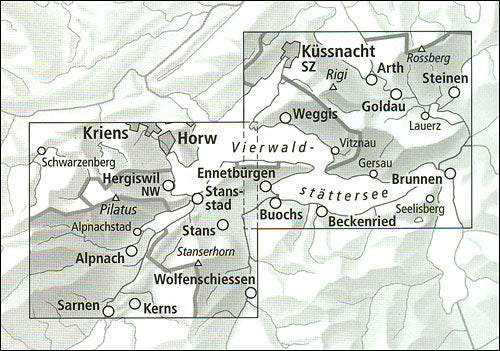 Pilatus - Rigi Walking Map 3311T