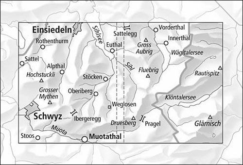 Hoch-Ybrig Walking Map 3312T - Area Covered