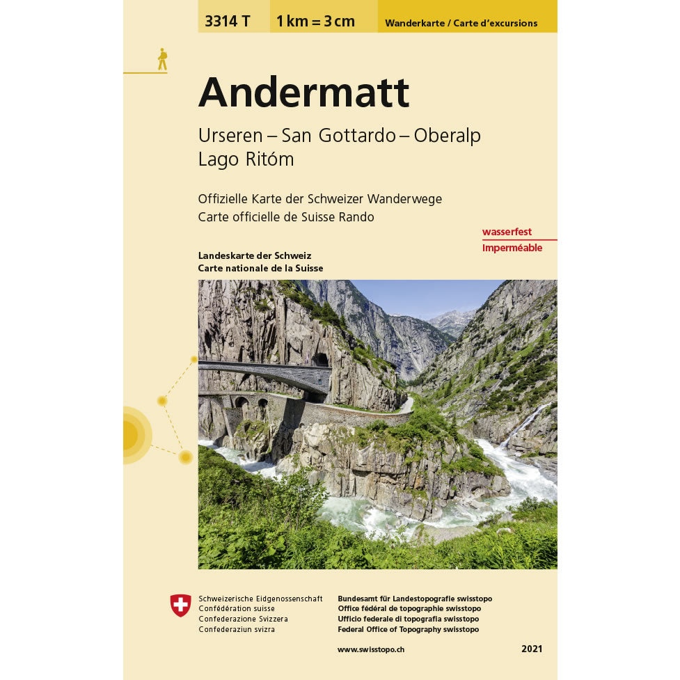 Andermatt Walking Map 3314T