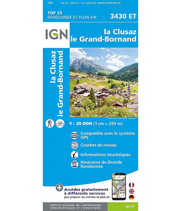 3430 ET - La Clusaz and Grand Bornand Walking Map