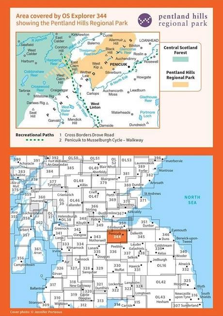 OS Explorer Map 344 - Pentland Hills - overview