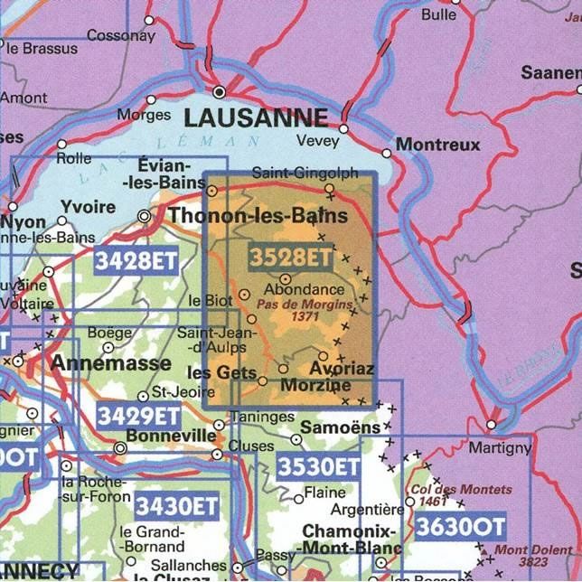 3528 ET - Morzine and Massif du Chablais Walking Map - Rear