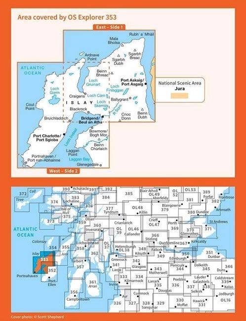 OS Explorer Map 353 - Islay North and Port Askaig - overview