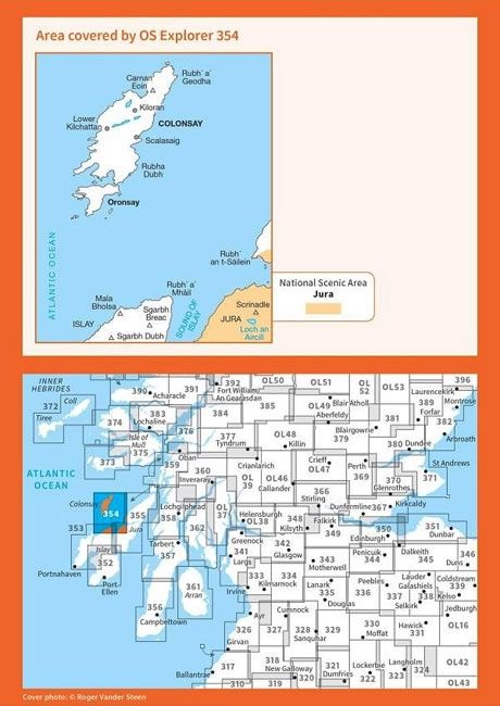 OS Explorer Map 354 - Colonsay and Oronsay - overview