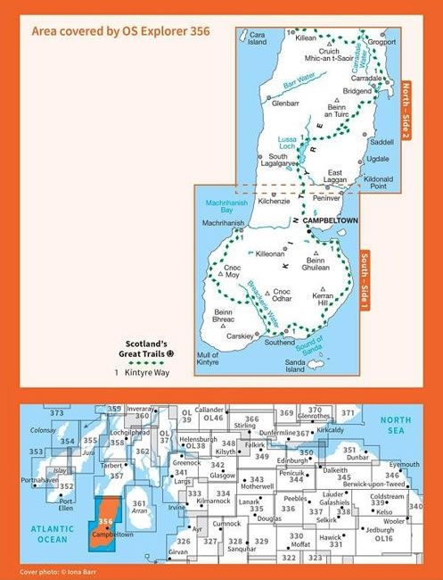 OS Explorer Map 356 - Kintyre South and Campbeltown - overview