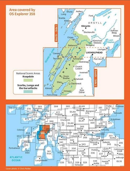 OS Explorer Map 358 - Lochgilphead and Knapdale North - overview