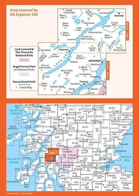 OS Explorer Map 360 - Loch Awe and Inveraray - overview