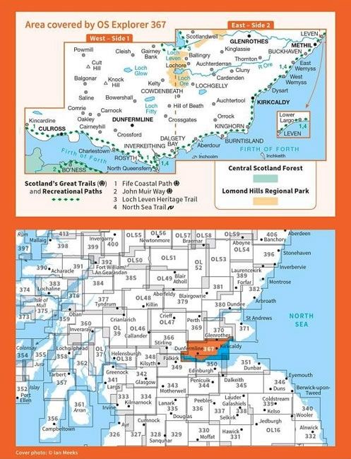 OS Explorer Map 367 - Dunfermline and Kirkcaldy - overview