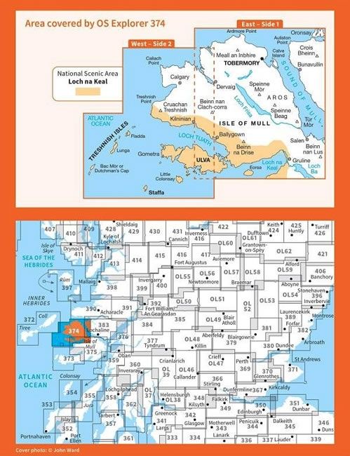 OS Explorer Map 374 - Isle of Mull North and Tobermory - overview