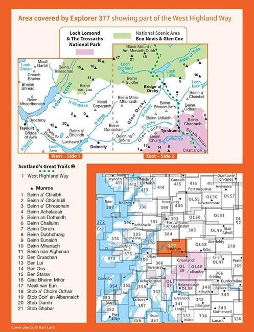 OS Explorer Map 377 - Loch Etive and Glen Orchy - overview