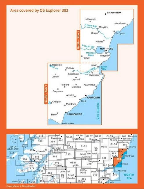 OS Explorer Map 382 - Arbroath and Montrose - overview