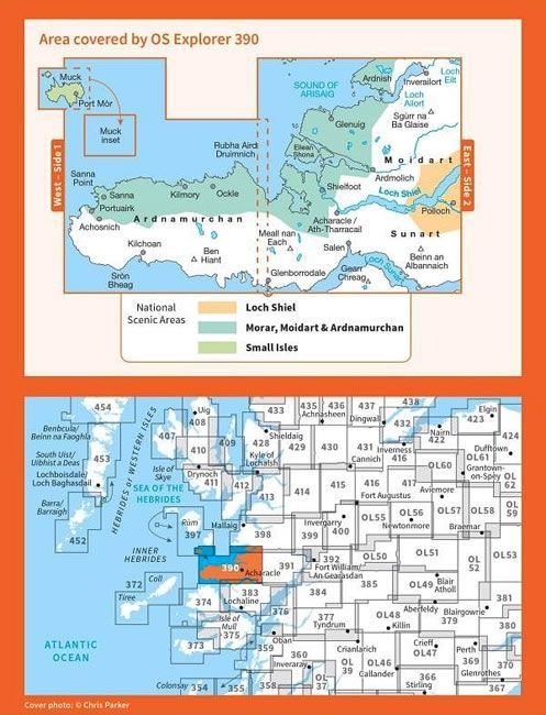 OS Explorer Map 390 - Ardnamurchan and Moidart - overview