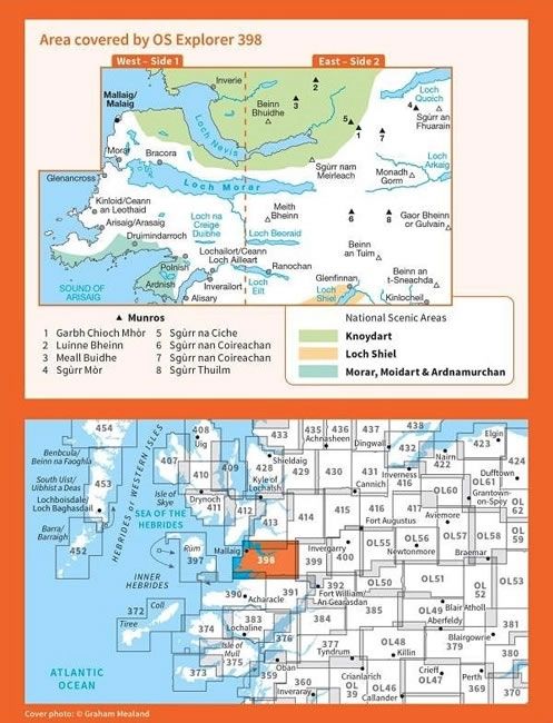 OS Explorer Map 398 - Loch Morar and Mallaig - overview