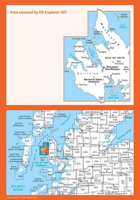 OS Explorer Map 407 - Skye and Dunvegan - overview