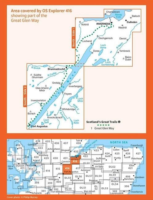 OS Explorer Map 416 - Inverness and Loch Ness - overview