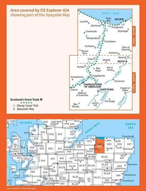 OS Explorer Map 424  - Buckie and Keith - overview