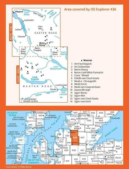 OS Explorer Map 436 - Beinn Dearg and Loch Fannich - overview