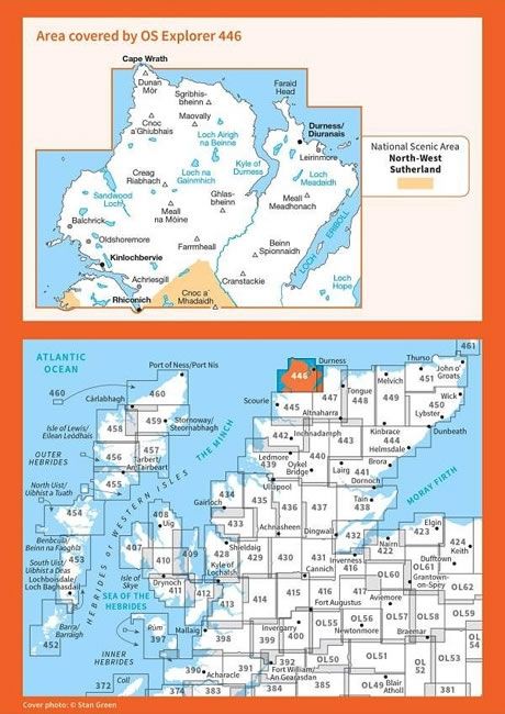 OS Explorer Map 446 - Durness and Cape Wrath - overview