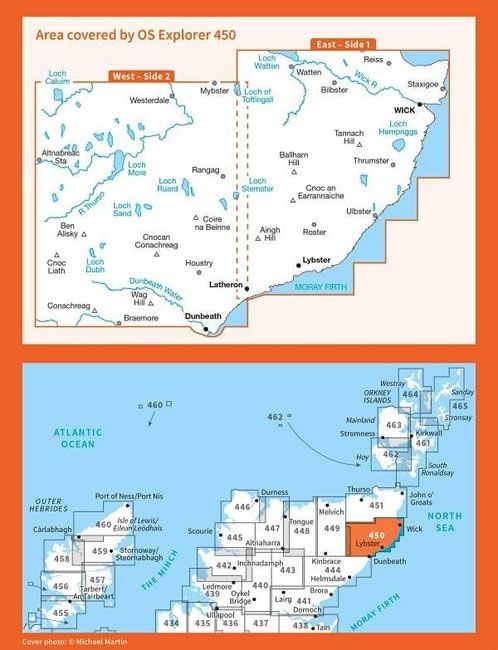 OS Explorer Map 450 - Wick and The Flow Country - overview