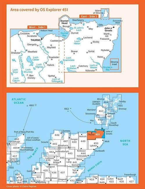 OS Explorer Map 451 - Thurso and John O'Groats - overview