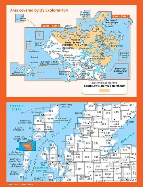 OS Explorer Map 454 - North Uist and Berneray - overview