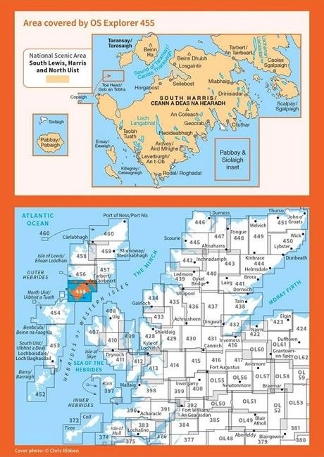 OS Explorer Map 455 - South Harris and Taransay - overview