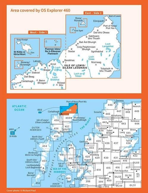 OS Explorer Map 460 - North Lewis and St Kilda  -overview