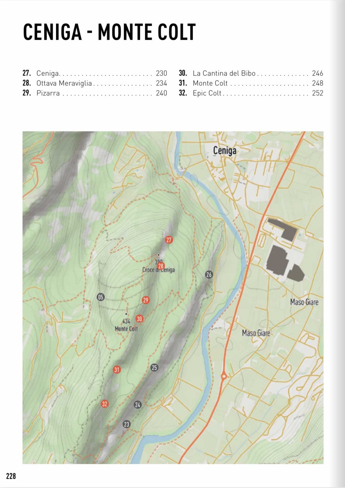 Arco Rock - Sport Climbing Guidebook - Ceniga crag map