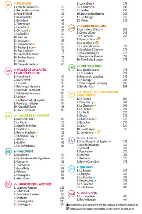 Briancon Climbs Guidebook and Topo - Index of crags