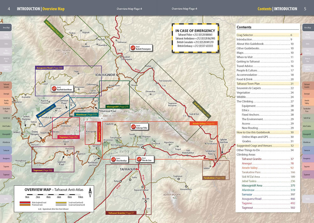 Climb Tafraout: Moroccan Anti-Atlas rock climbing guidebook - overview map