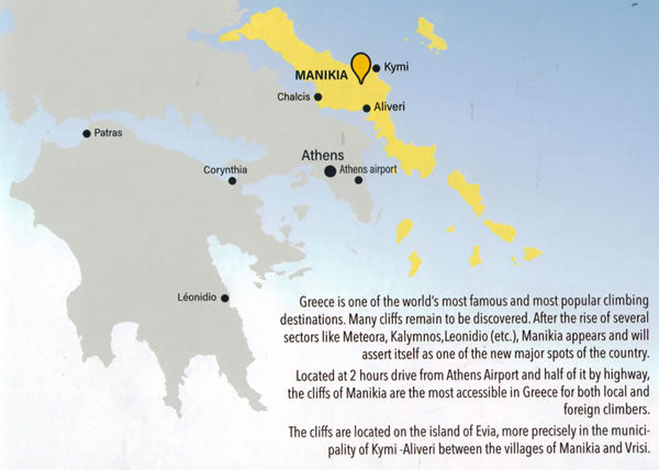 Climbing in Manikia Guidebook - location map