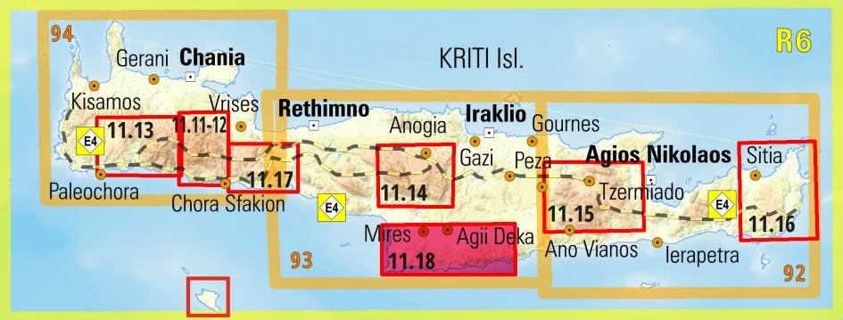 Asterousia and Phaistos Walking Map [11.18] - Area Covered