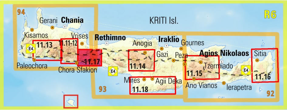 Frangokastelo and Plakias Walking Map [11.17] - area covered