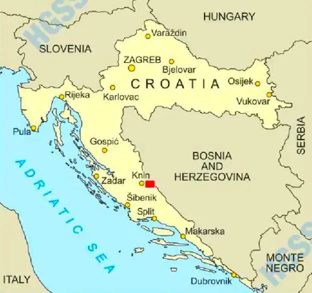 Dinara (Sinjal) Mountain Nature Park Map [24] - Area Covered