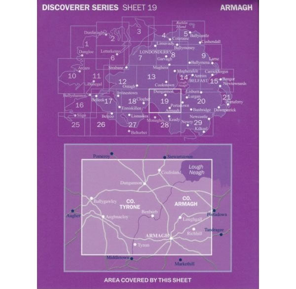 Irish Discoverer Map 19, Armagh - area covered