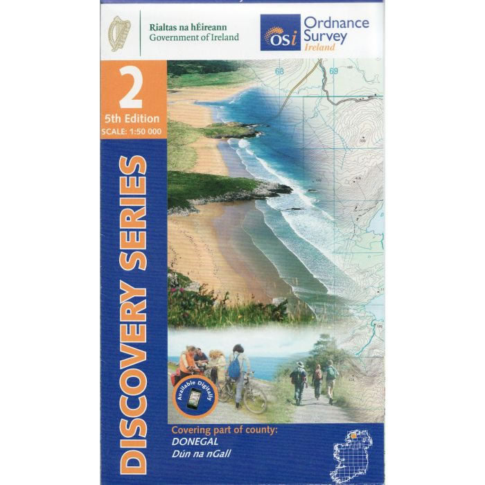 Irish Discovery Map 2, Donegal - North and Centre