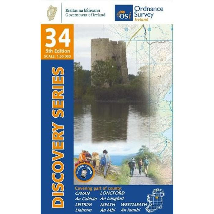 Irish Discovery Map 34, Cavan, Longford, Leitrim, Meath and Westmeath