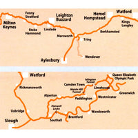 Grand Union Canal Map, Milton Keynes to London - area covered