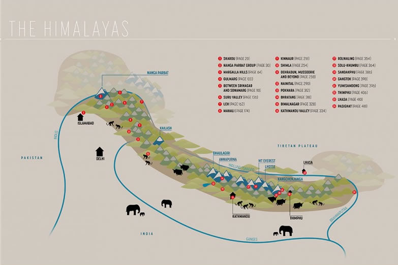 Himalayan Rocks Climbing Guidebook - Area Map