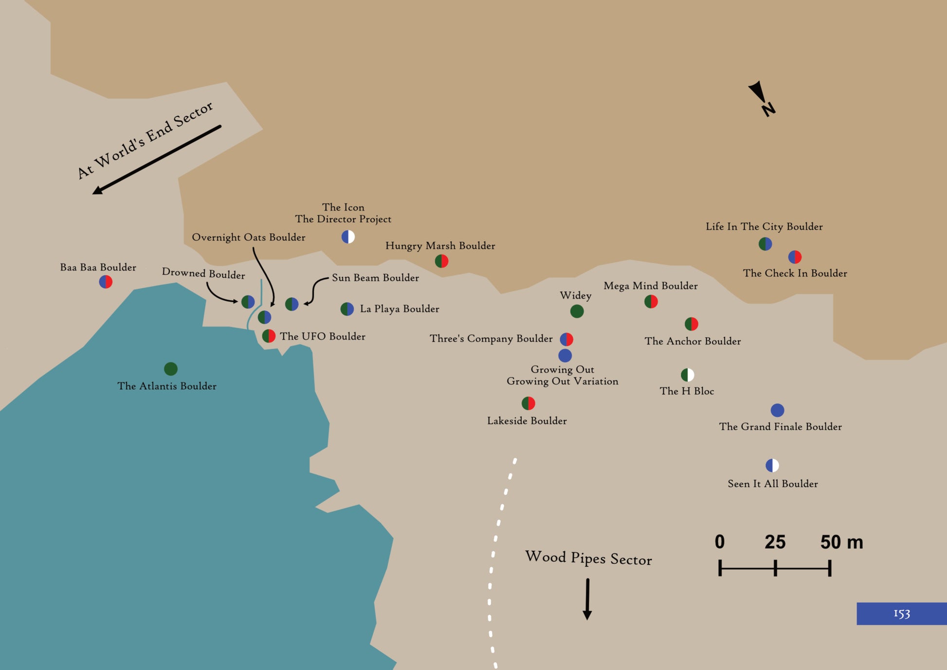 Ísafjörður (Iceland) Bouldering Guidebook - Example boulder map