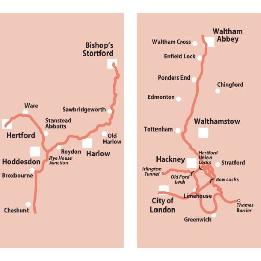 Lee and Stort Navigations Heron Map - area covered