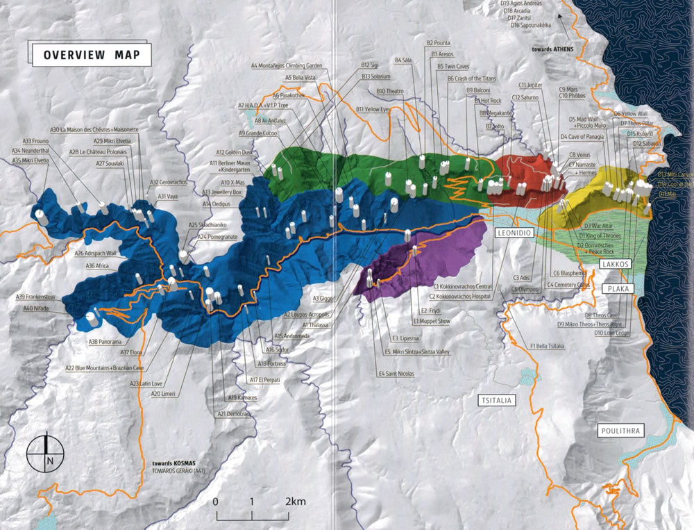 Leonidio Rock Climbing Guidebook and Topo - Area overview