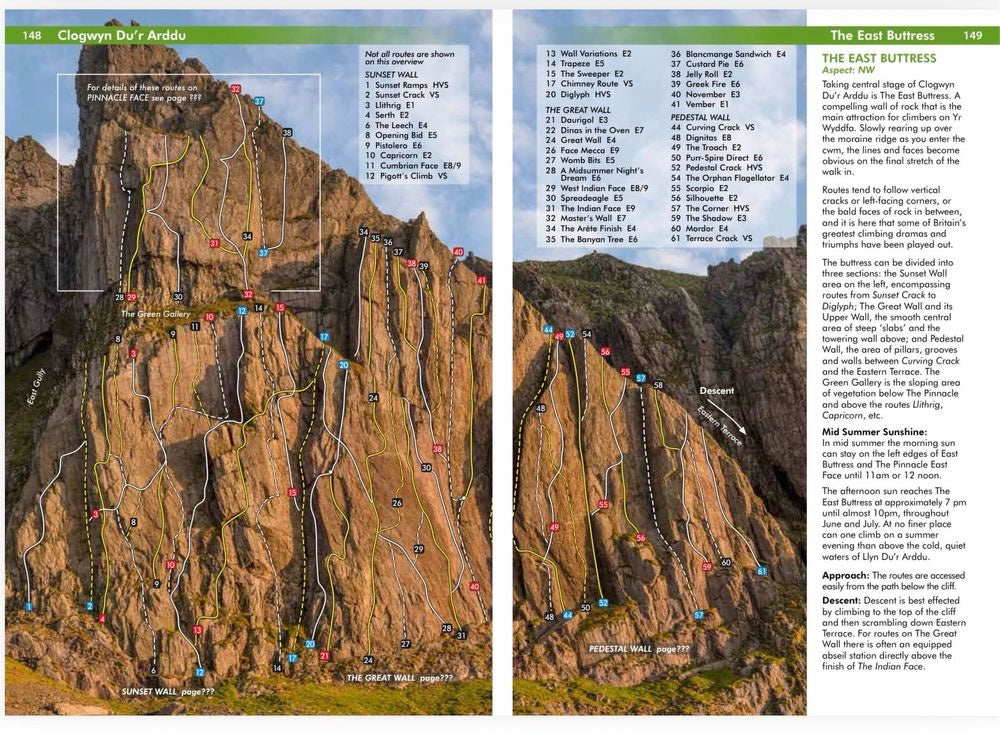 Llanberis Rock Climbing Guidebook - Clogwyn Du'r Arddu (Cloggy) overview