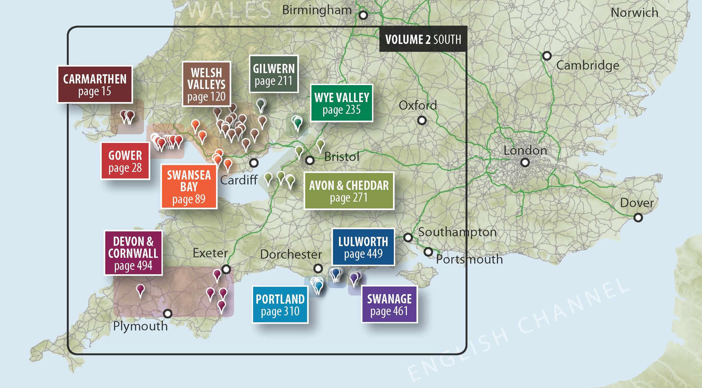 Sport Climbing in England and Wales - Volume 2, South - area covered
