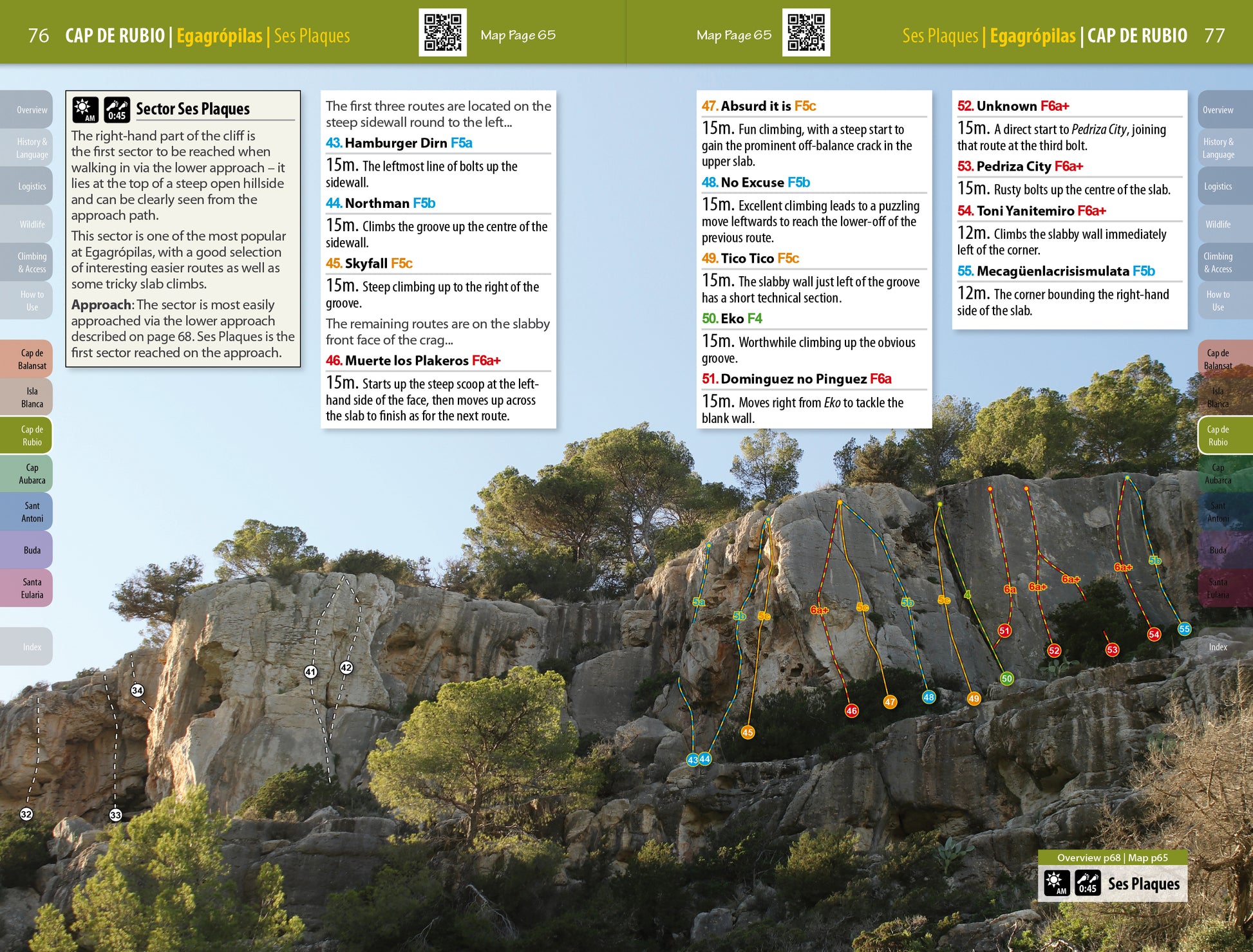 Ibiza Sport Climbs Guidebook - example topo 2