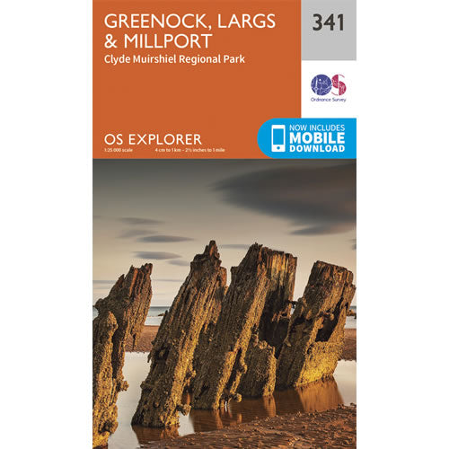 OS Explorer 341 - Greenock, Largs and Millport Map