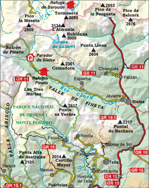 Parque Nacional de Ordesa y Monte Perdido Map - Area covered map 1