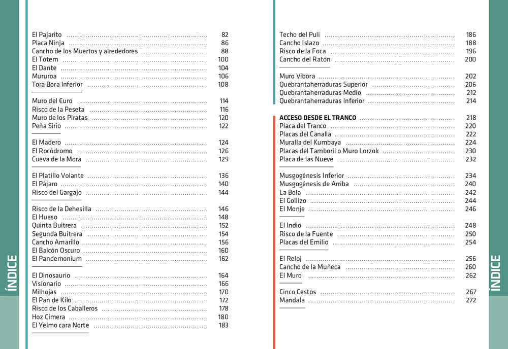 La Pedriza (Madrid) Rock Climbing Guidebook - index page 2