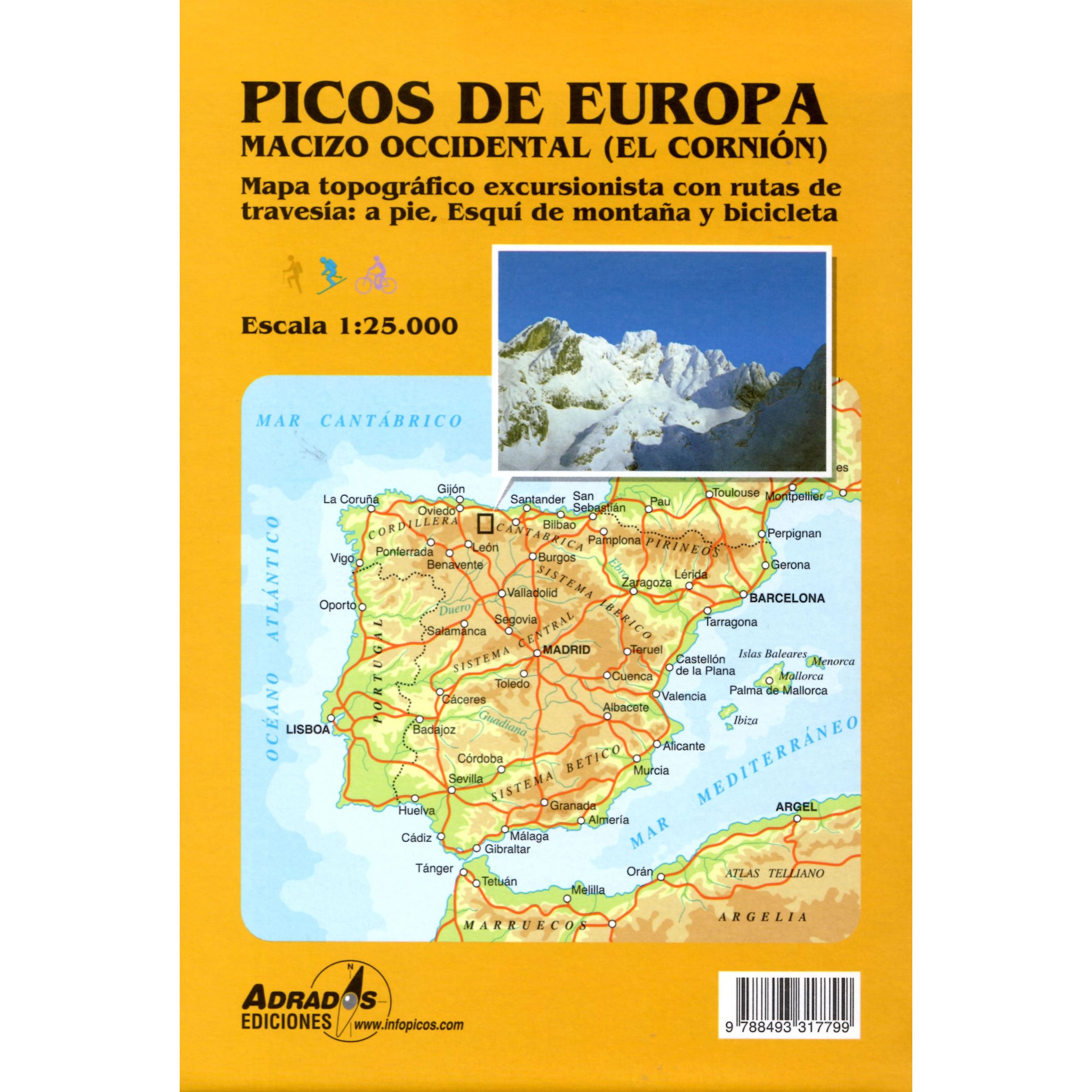 Picos de Europa Map - Western Massif (Macizo Occidental)